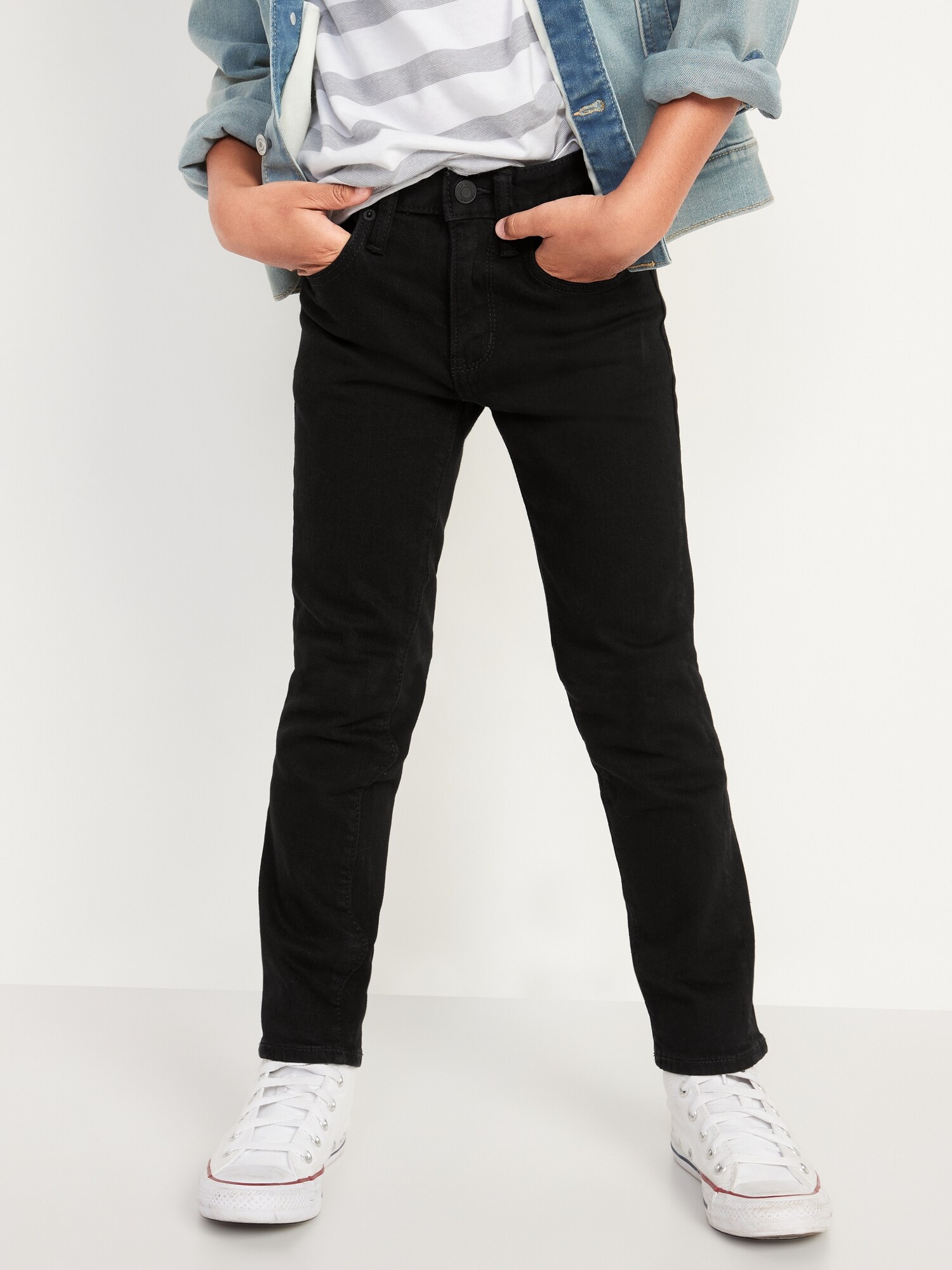Джинсы Old Navy Skinny Built-In Flex Jeans для мальчиков, цвет: Чёрный — фото 3