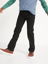 Straight Built-In Flex Black Jeans For Boys