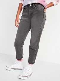 View large product image 3 of 4. High-Waisted O.G. Straight Built-In Tough Button-Fly Non-Stretch Jeans for Girls
