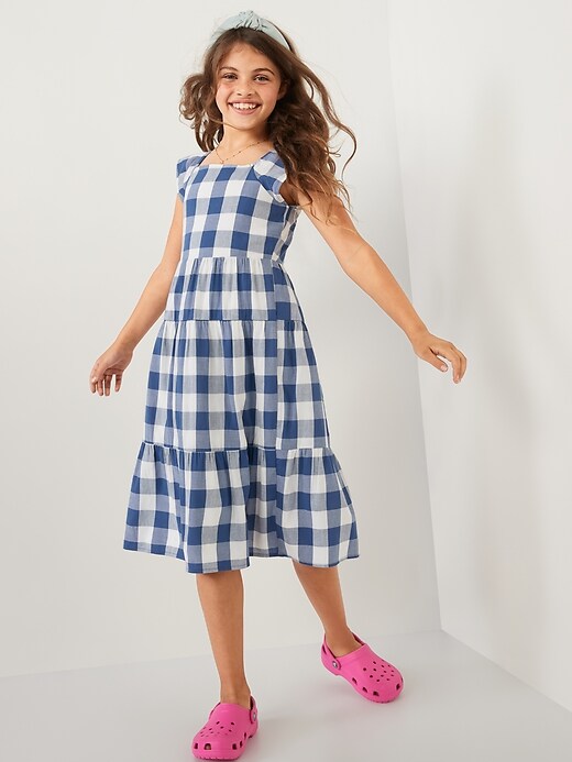 View large product image 2 of 3. Tiered Tie-Back All-Day Midi Dress for Girls