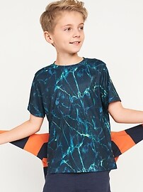 View large product image 3 of 3. Go-Dry Short-Sleeve Camo-Print Mesh Performance T-Shirt For Boys