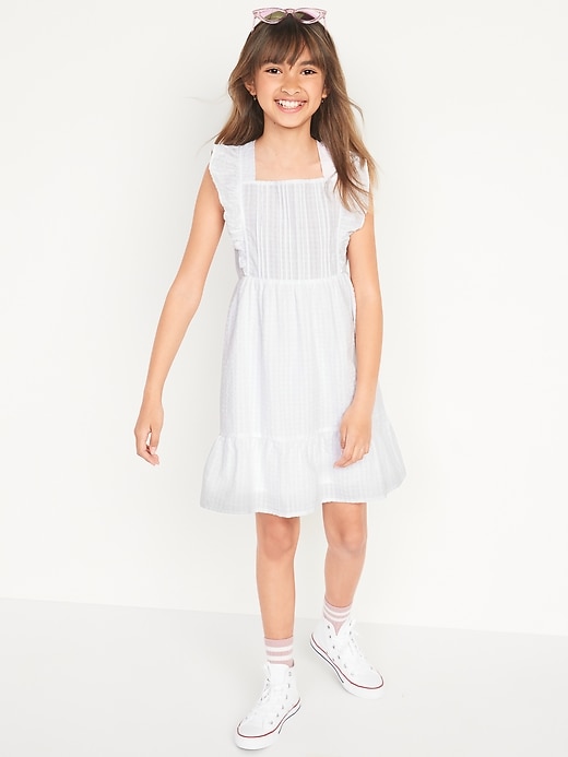 View large product image 2 of 3. Ruffled Seersucker Tiered-Hem Midi Dress for Girls
