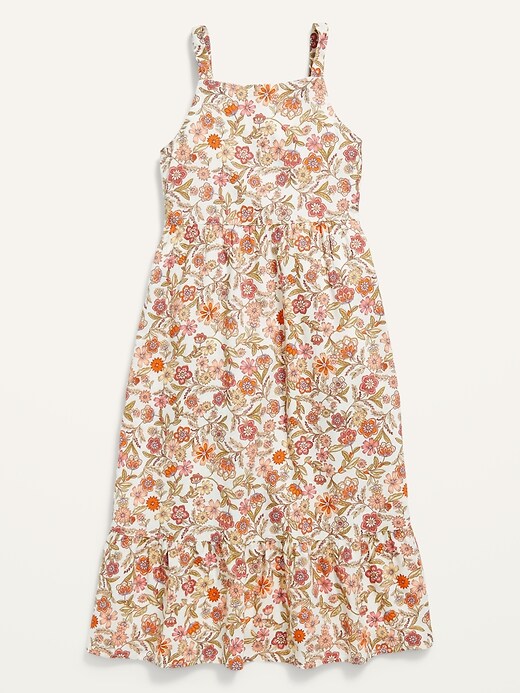 Sleeveless Floral-Print Fit & Flare Midi Dress for Girls