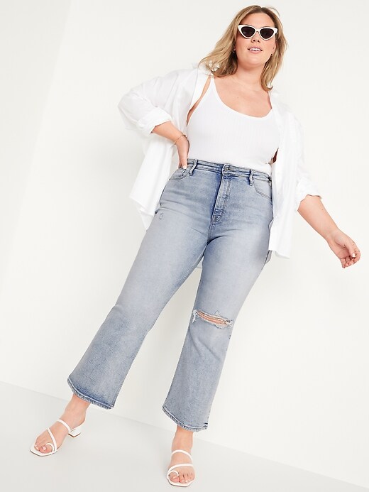 Image number 3 showing, Higher High-Waisted Crop Flare Jeans for Women