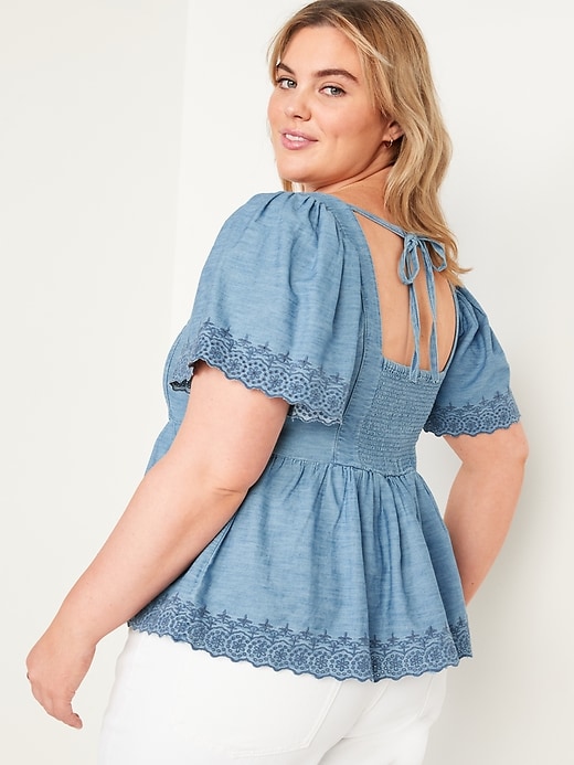 Image number 8 showing, Matching Chambray Embroidered Top