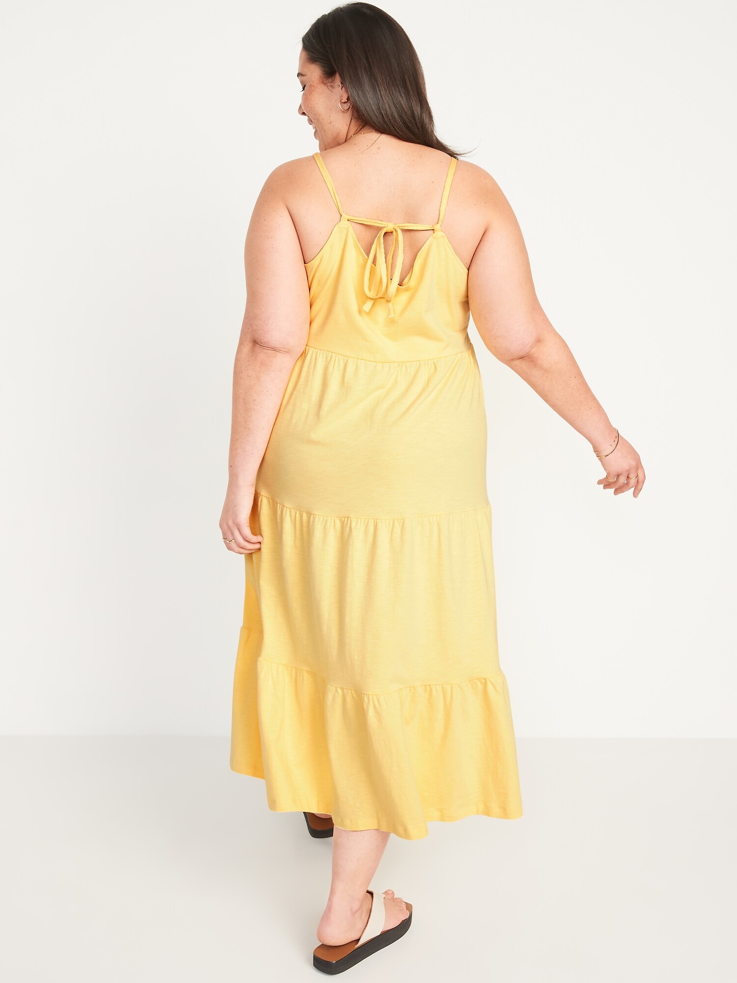 Plus Size Spaghetti Strap Ruffle Beach Maxi Swing Dresses