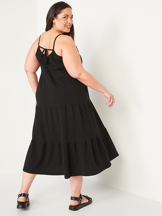 Image number 8 showing, Tiered Slub-Knit Midi Cami Swing Dress