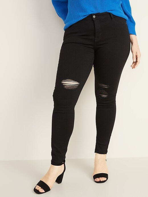 Image number 5 showing, Mid-Rise Rockstar Super-Skinny Raw-Edge Ankle Jeans for Women