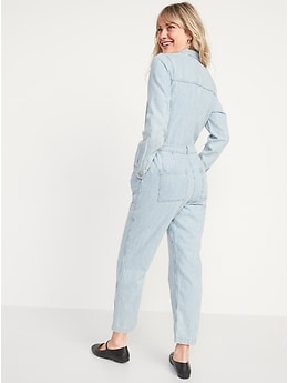 Railroad Stripe Workwear Jean Jumpsuit for Women | Old Navy