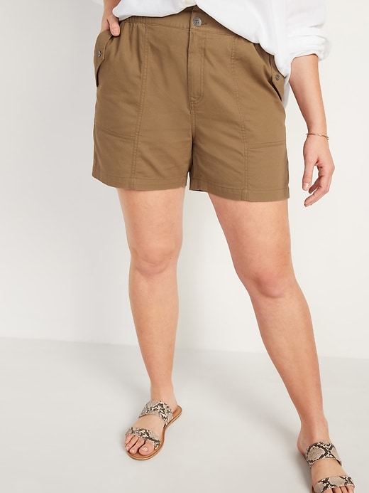 Image number 5 showing, High-Waisted Twill Utility Shorts for Women -- 4.5-inch inseam
