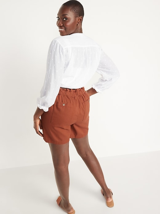 Image number 6 showing, High-Waisted Twill Utility Shorts for Women -- 4.5-inch inseam