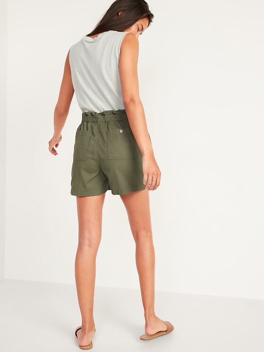 Image number 2 showing, High-Waisted Twill Utility Shorts for Women -- 4.5-inch inseam