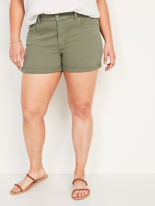 Image number 5 showing, Mid-Rise Boyfriend Pop-Color Jean Shorts for Women -- 3-inch inseam