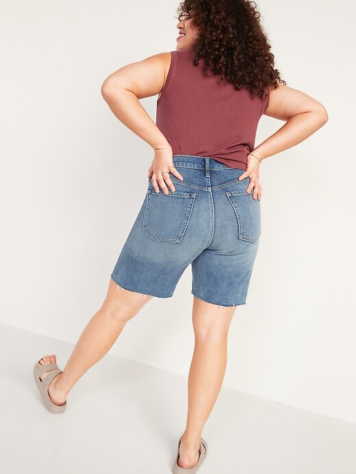 Image number 6 showing, Extra High-Waisted Sky-Hi Button-Fly Cut-Off Jean Shorts -- 7-inch inseam