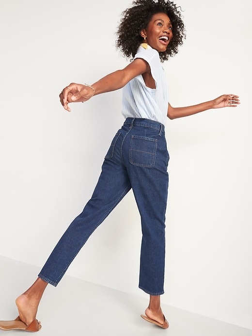 Image number 2 showing, Extra High-Waisted Sky-Hi Straight Workwear Jeans for Women