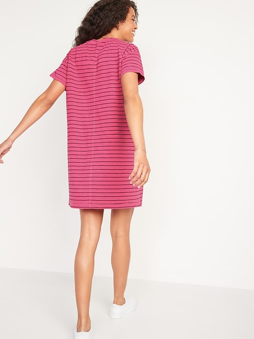 Image number 2 showing, Loose Vintage Garment-Dyed Striped T-Shirt Shift Dress