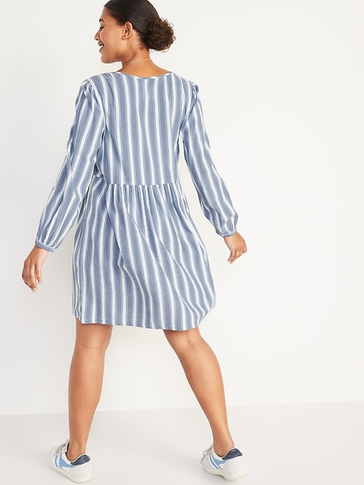 Image number 5 showing, Long-Sleeve Button-Down Mini Swing Dress