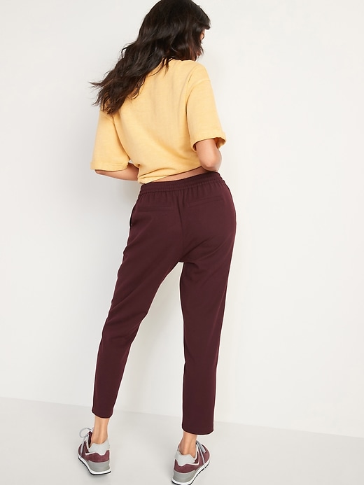 Image number 2 showing, High-Waisted Brushed-Twill Ankle Pants for Women
