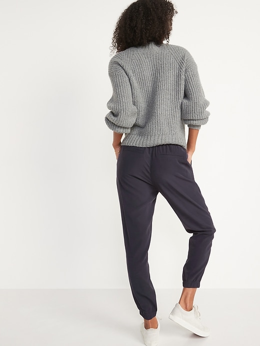 Image number 2 showing, High-Waisted Twill Jogger Pants for Women