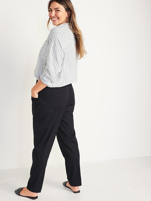 Image number 6 showing, High-Waisted Garment-Dyed Utility Pants for Women