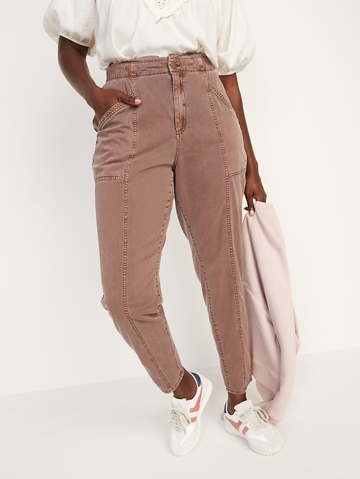 Image number 4 showing, High-Waisted Garment-Dyed Utility Pants for Women
