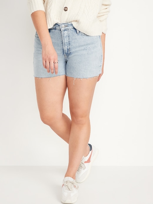Image number 4 showing, High-Waisted O.G. Straight Cut-Off Jean Shorts -- 3-inch inseam