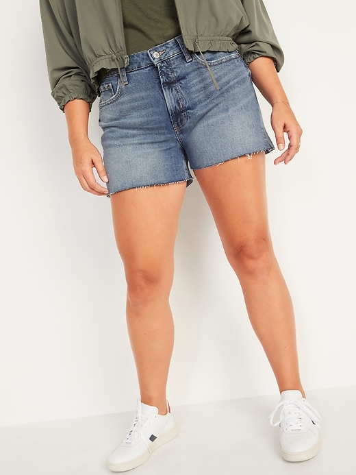 Image number 5 showing, High-Waisted OG Straight Cut-Off Jean Shorts -- 3-inch inseam