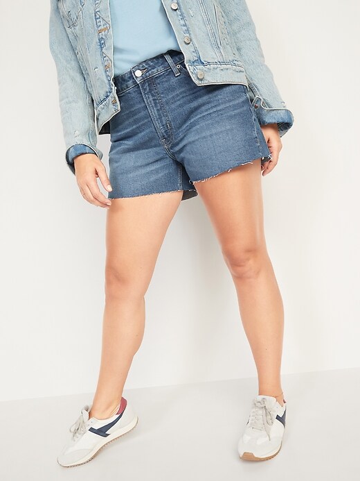 Image number 5 showing, High-Waisted O.G. Straight Cut-Off Jean Shorts For Women -- 3-inch inseam