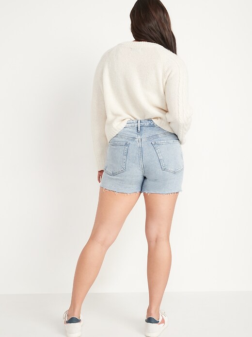 Image number 5 showing, High-Waisted O.G. Straight Cut-Off Jean Shorts -- 3-inch inseam