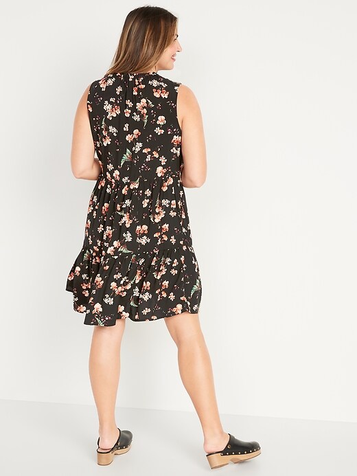 Image number 6 showing, Sleeveless Floral-Print Mini Swing Dress for Women