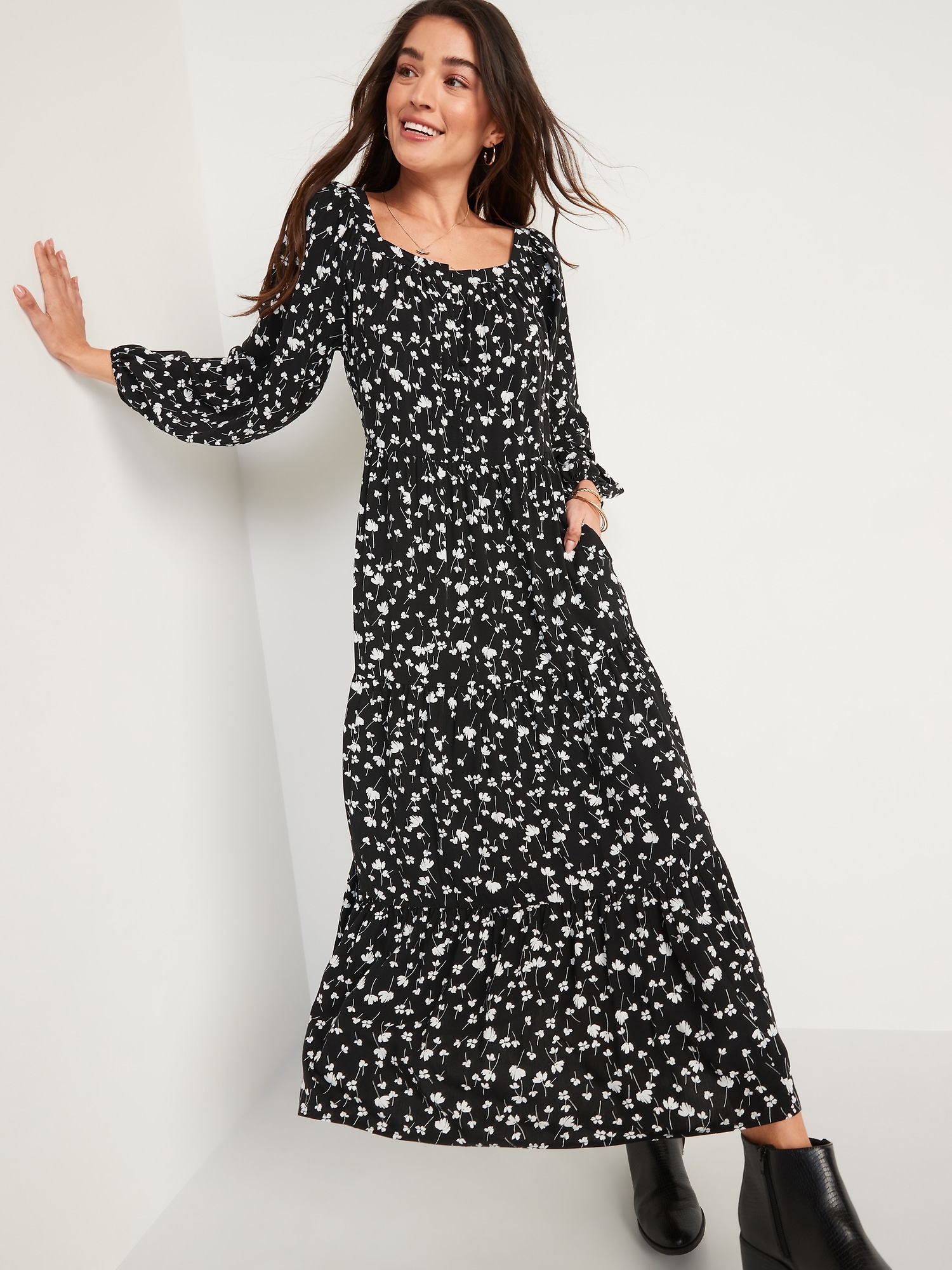 old navy tiered midi dress