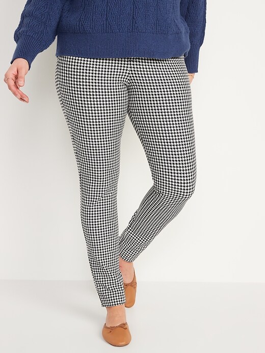 Image number 4 showing, High-Waisted Houndstooth Pixie Skinny Pants for Women