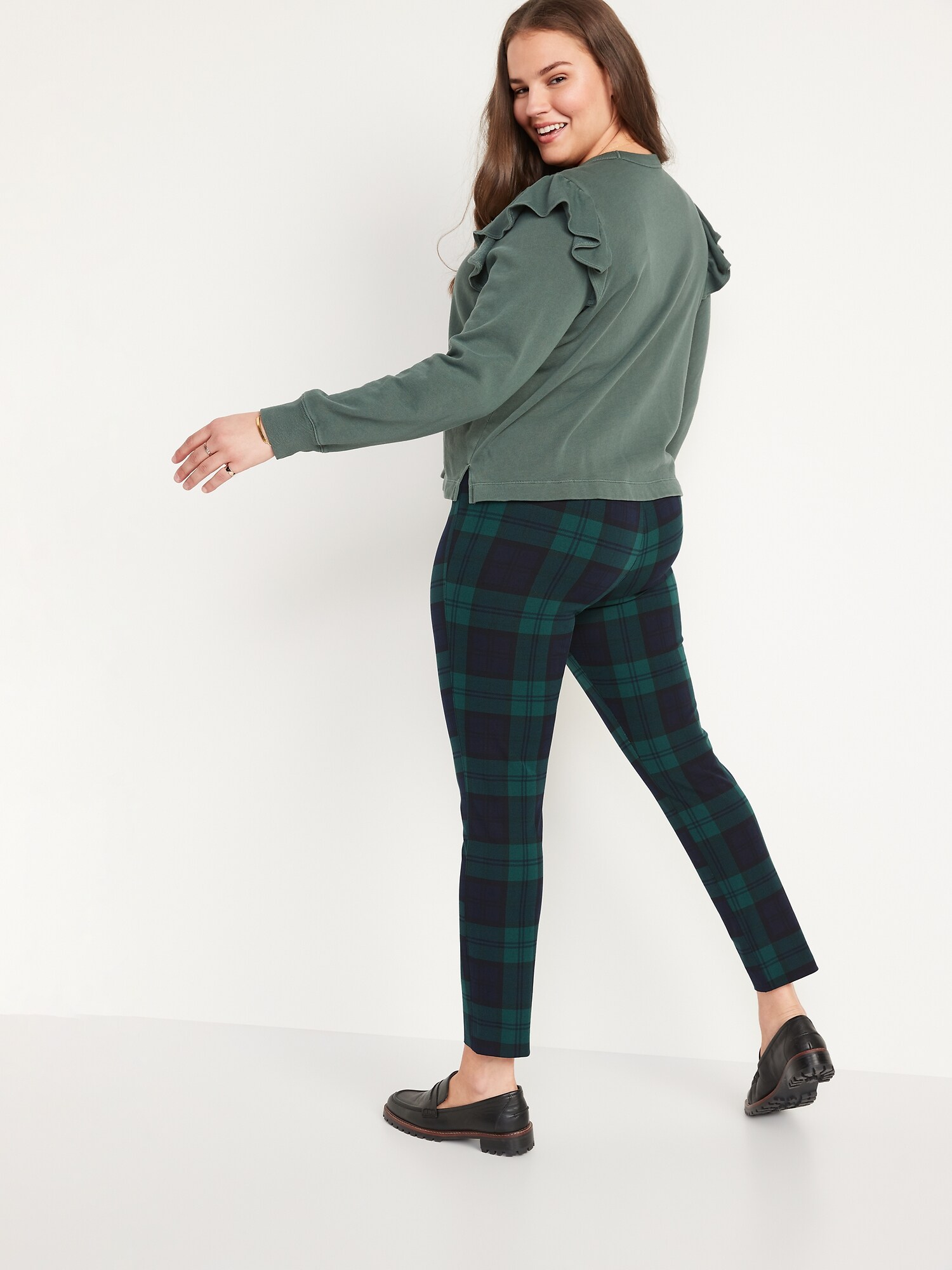 High-Waisted Pixie Printed Ankle Pants 