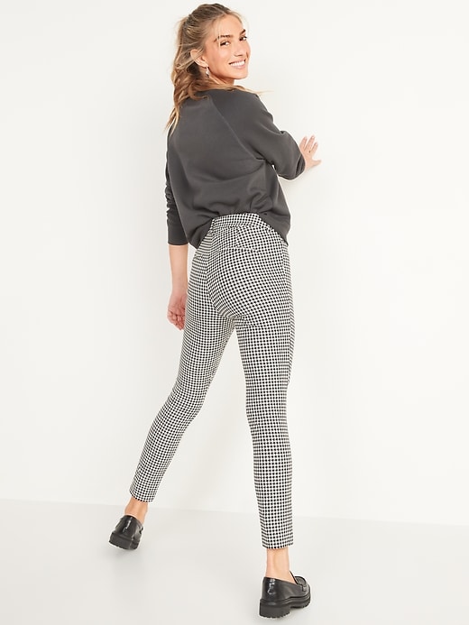 High-Waisted Pixie Houndstooth Ankle Pants for Women