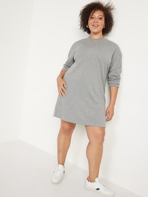 Image number 5 showing, Long-Sleeve Mini Sweatshirt Shift Dress