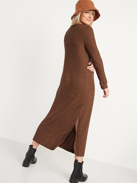 Rib-Knit Long-Sleeve Maxi Shift Dress | Old Navy