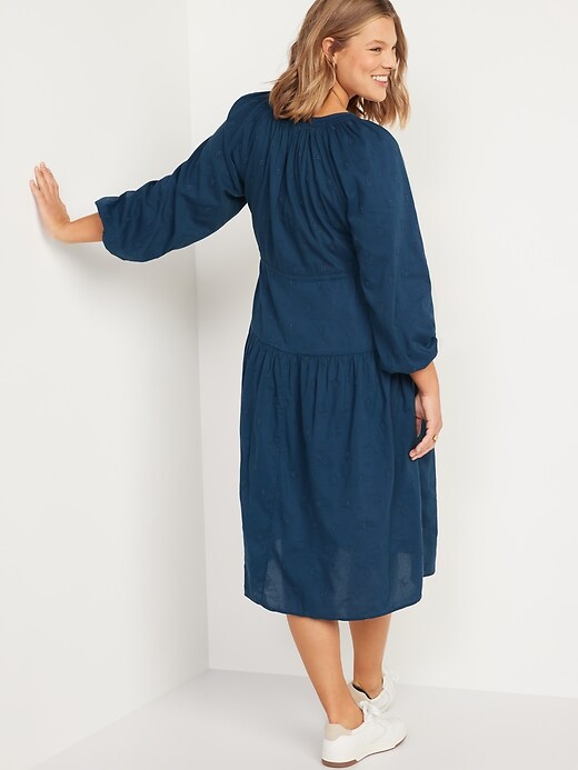 old navy embroidered dress Long-Sleeve Button-Front Embroidered Jean Dress for Toddler Girls