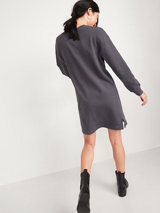 Image number 2 showing, Long-Sleeve Mini Sweatshirt Shift Dress for Women