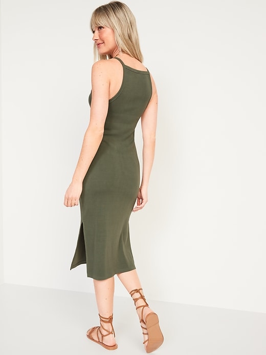 Image number 2 showing, Fitted Rib-Knit Midi Cami Dress for Women