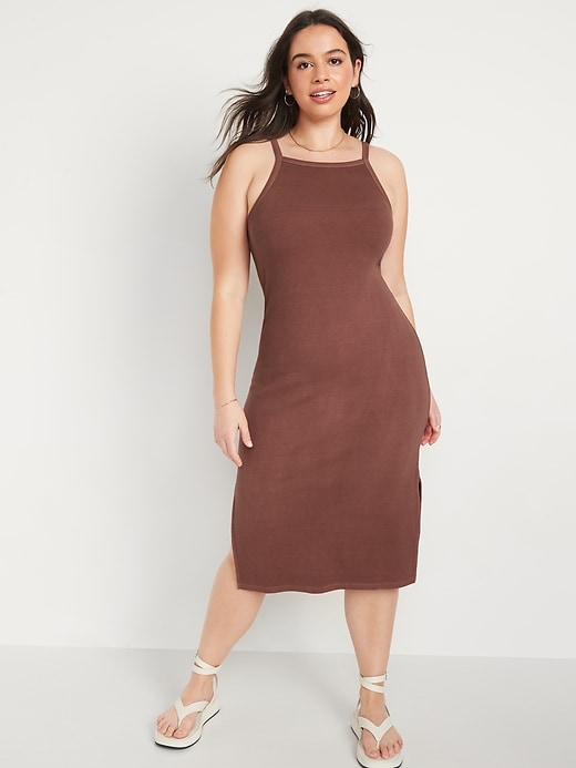 Image number 5 showing, Fitted Rib-Knit Midi Cami Dress for Women