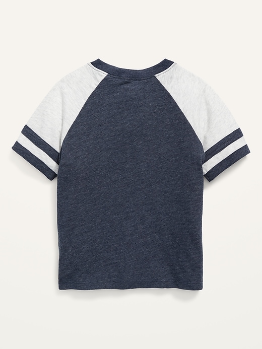 View large product image 2 of 2. Raglan-Sleeve Slub-Knit T-Shirt for Toddler Boys