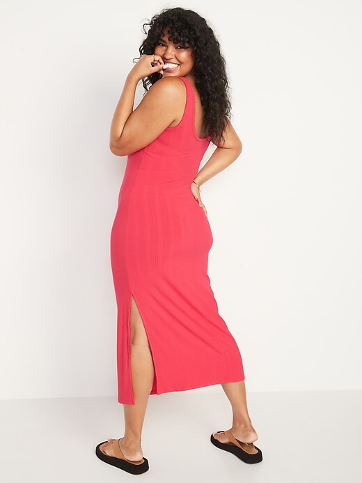 old navy fitted sleeveless rib-knit midi dress Fitted Sleeveless Rib-Knit Midi Dress