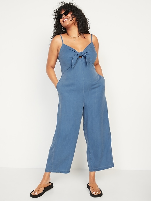 Image number 5 showing, Sleeveless Tie-Front TENCEL™ Lyocell Jumpsuit