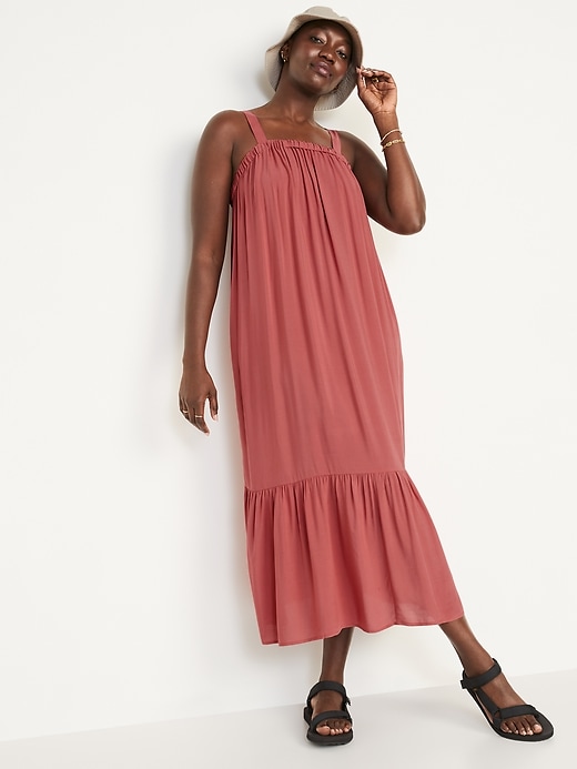 Image number 5 showing, Sleeveless Tie-Back Cutout Maxi Swing Dress