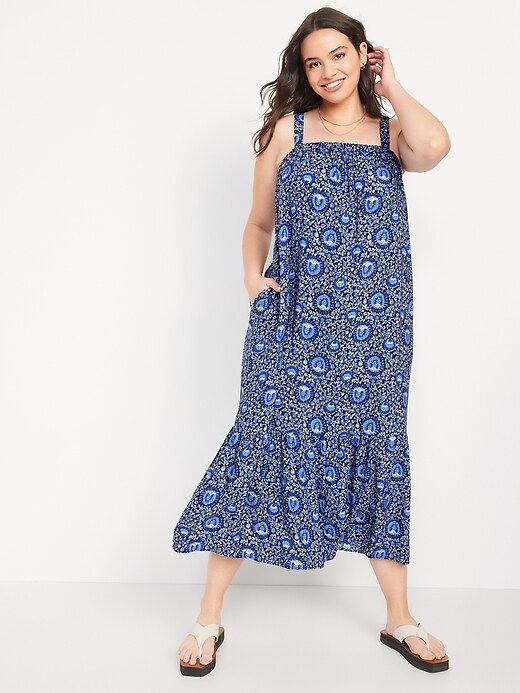 Image number 5 showing, Sleeveless Tie-Back Cutout Maxi Swing Dress for Women