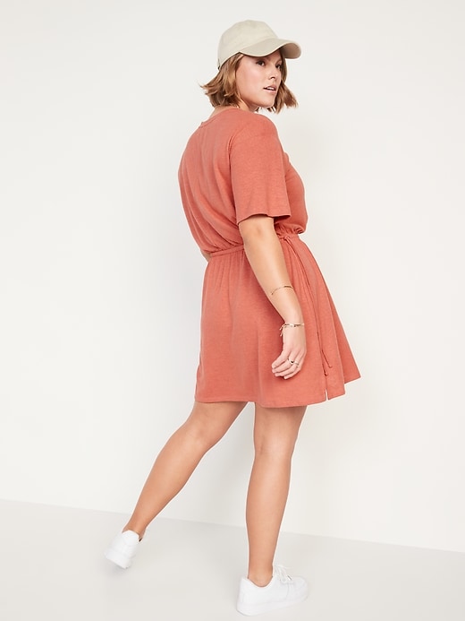 Image number 6 showing, Waist-Defined Linen-Blend Mini Dress