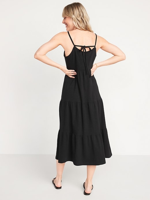 Image number 2 showing, Tiered Slub-Knit Midi Cami Swing Dress