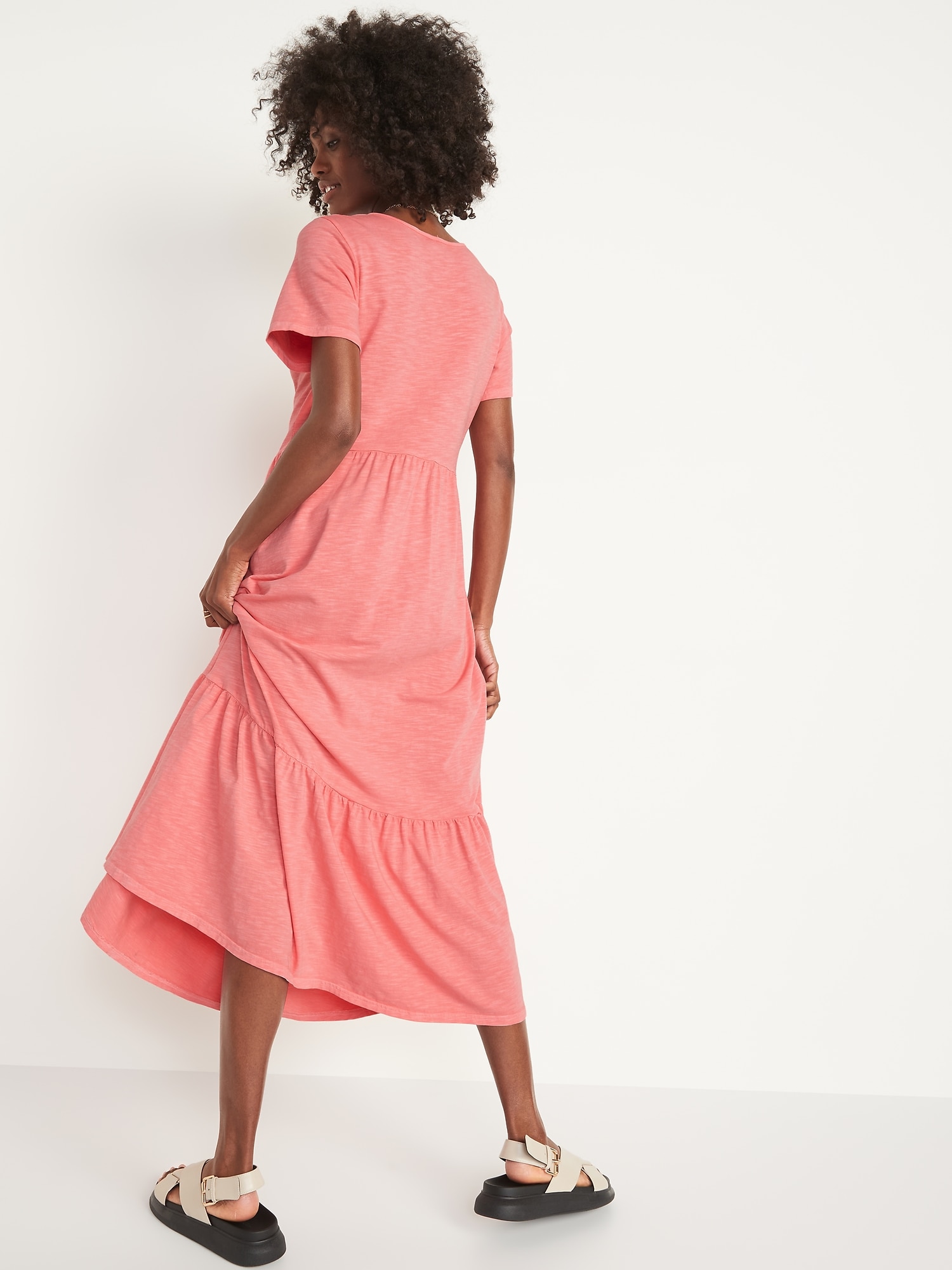 short sleeve knit swing dress