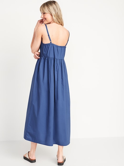 Image number 8 showing, Cotton-Poplin Cami Maxi Swing Dress for Women