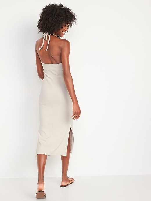 Fitted Sleeveless Halter Rib-Knit Midi Dress | Old Navy Fitted Sleeveless Halter Rib-Knit Midi Dress | Old Navy